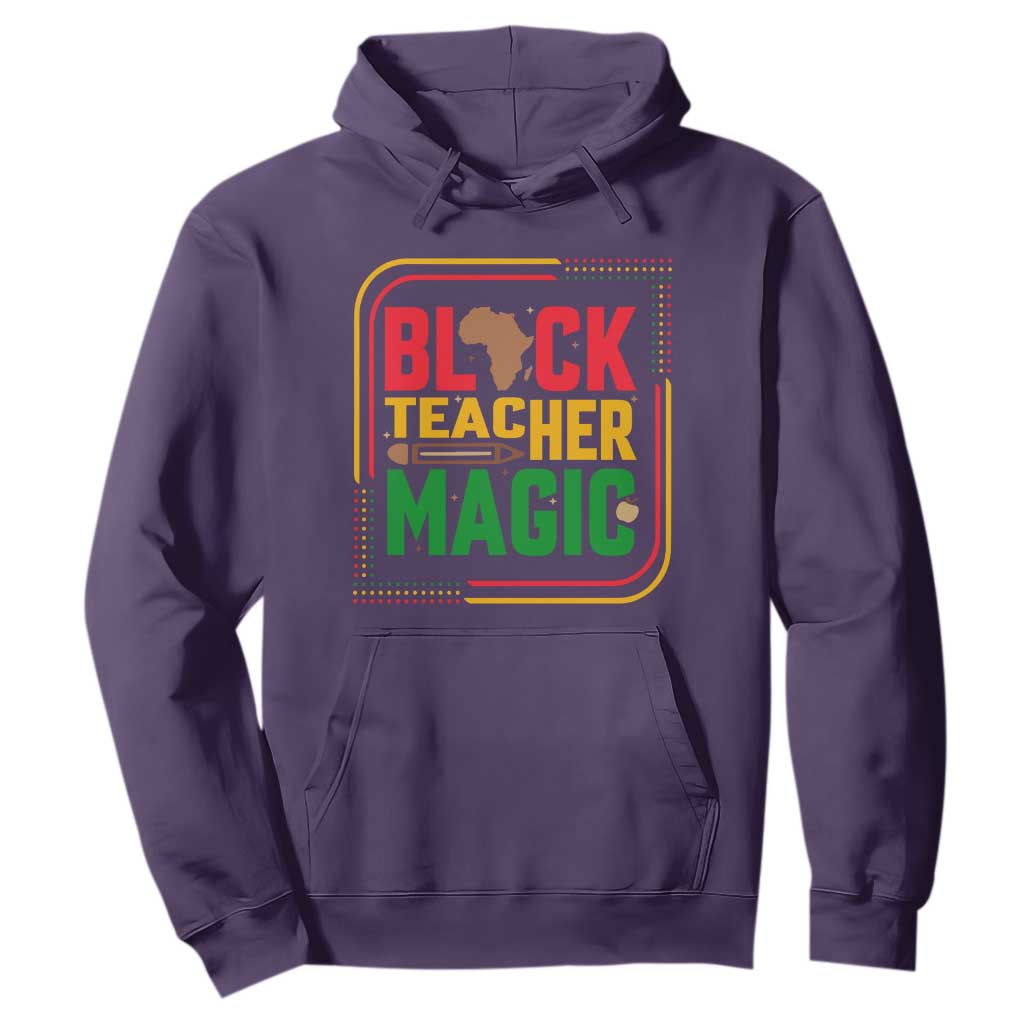 Black Teacher Magic Hoodie African American Pride Educator Gift TS12 Purple Print Your Wear