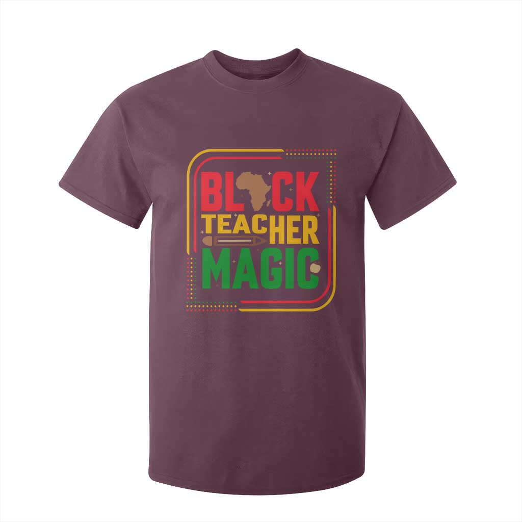 Black Teacher Magic T Shirt For Kid African American Pride Educator Gift TS12 Maroon Print Your Wear