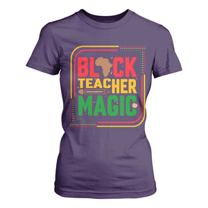 Black Teacher Magic T Shirt For Women African American Pride Educator Gift TS12 Purple Print Your Wear