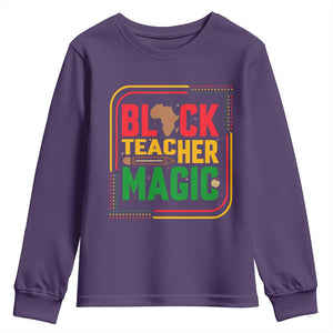 Black Teacher Magic Youth Sweatshirt African American Pride Educator Gift TS12 Purple Print Your Wear