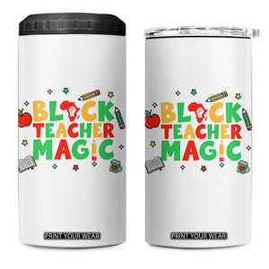 Inspirational Black Teacher Magic 4 in 1 Can Cooler Tumbler African American History Month TS12 One Size: 16 oz White Print Your Wear