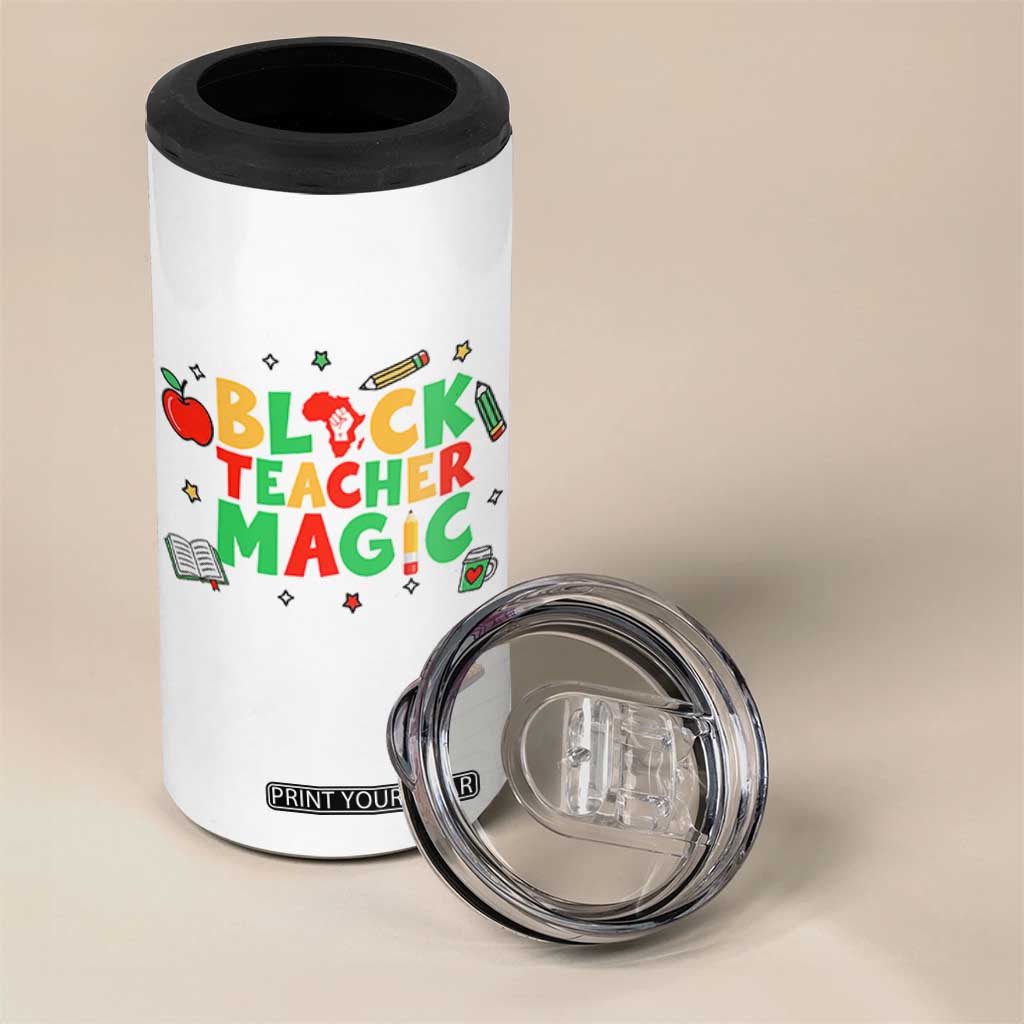 Inspirational Black Teacher Magic 4 in 1 Can Cooler Tumbler African American History Month TS12 Print Your Wear
