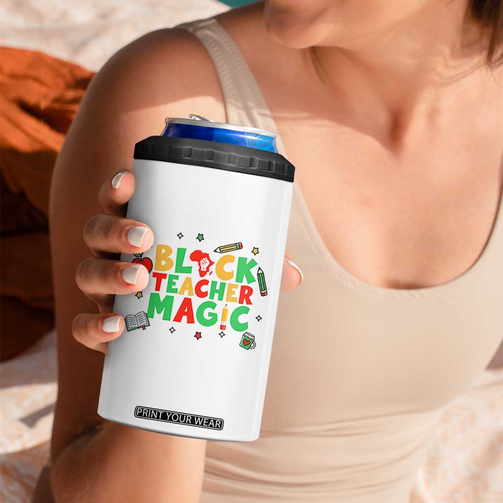 Inspirational Black Teacher Magic 4 in 1 Can Cooler Tumbler African American History Month TS12 Print Your Wear
