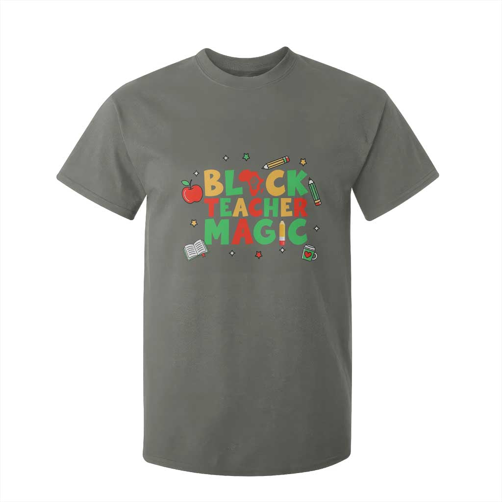 Inspirational Black Teacher Magic T Shirt For Kid African American History Month TS12 Military Green Print Your Wear