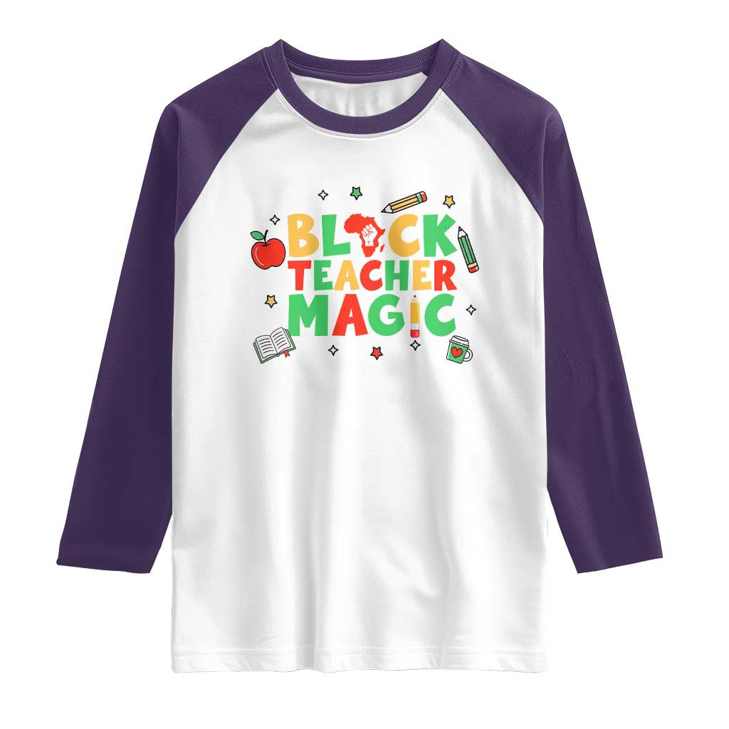 Inspirational Black Teacher Magic Raglan Shirt African American History Month TS12 White Purple Print Your Wear