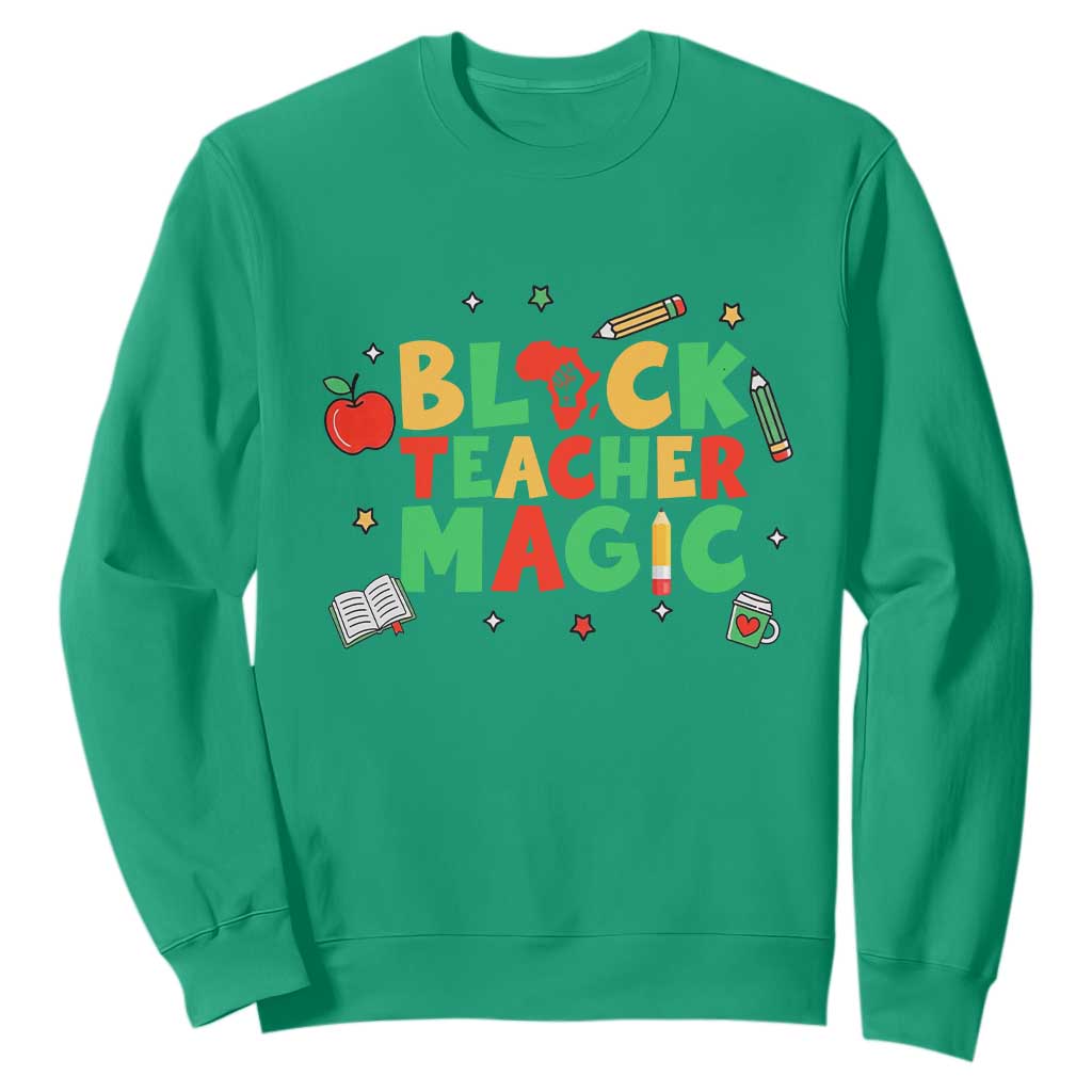 Inspirational Black Teacher Magic Sweatshirt African American History Month TS12 Irish Green Print Your Wear