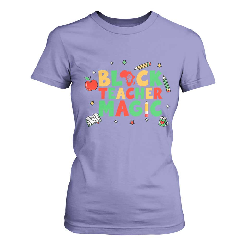 Inspirational Black Teacher Magic T Shirt For Women African American History Month TS12 Violet Print Your Wear