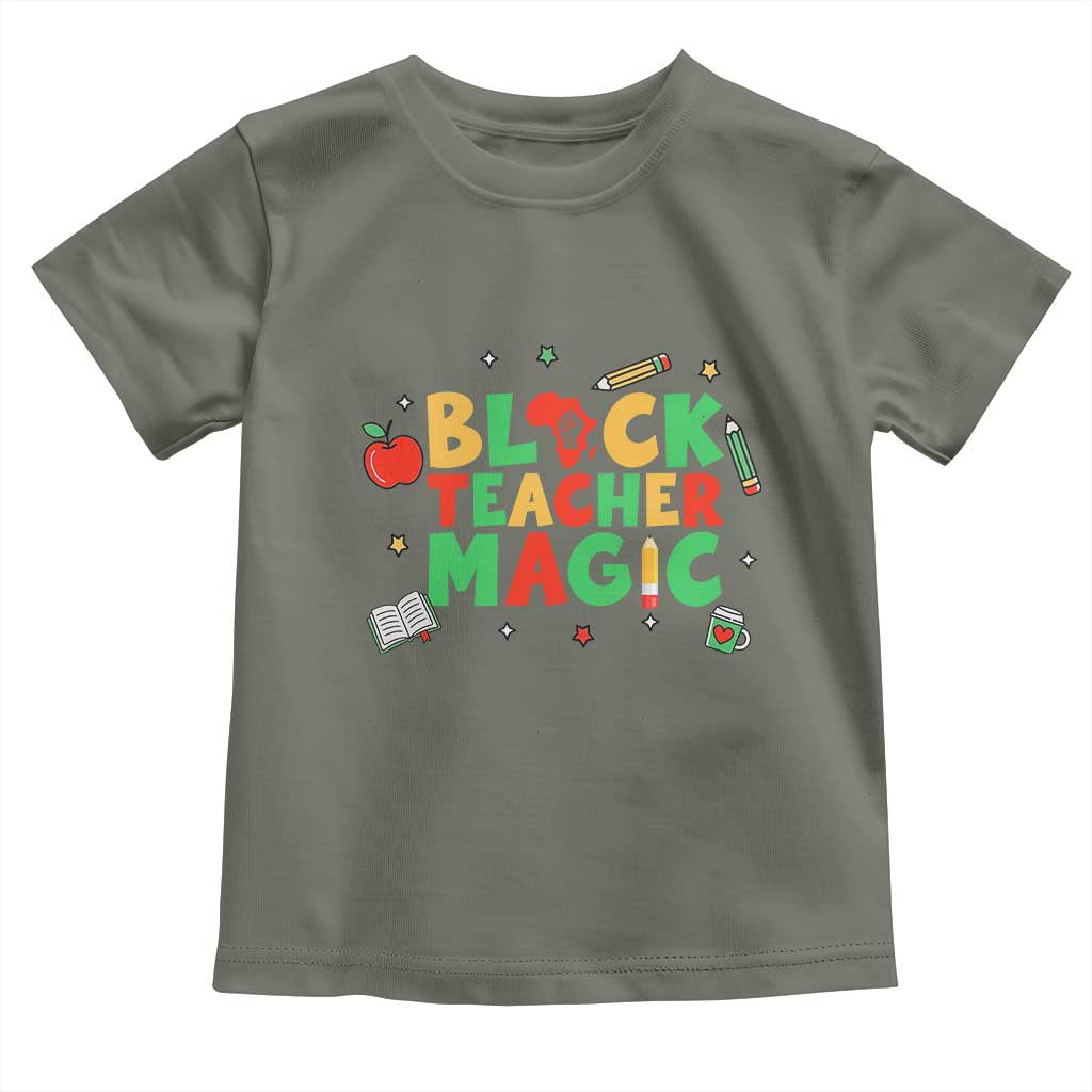 Inspirational Black Teacher Magic Toddler T Shirt African American History Month TS12 Military Green Print Your Wear