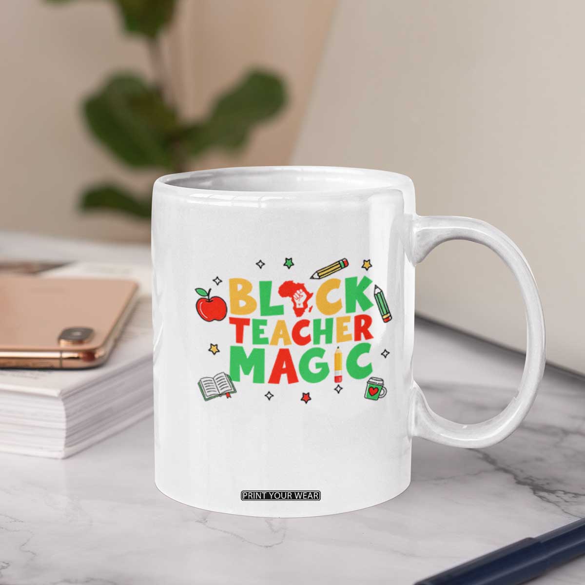 Inspirational Black Teacher Magic Coffee Mug African American History Month TS12 Print Your Wear