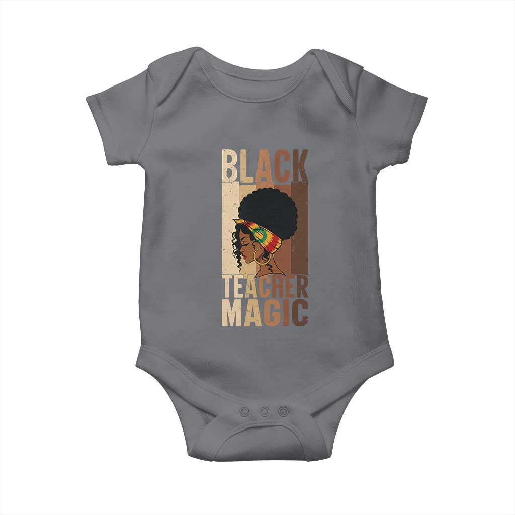 Black Teacher Magic Baby Onesie African American Pride Teacher Life TS12 Charcoal Print Your Wear