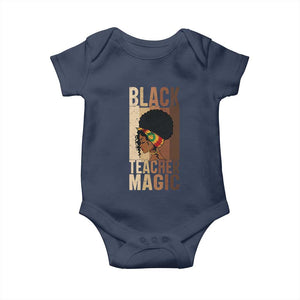 Black Teacher Magic Baby Onesie African American Pride Teacher Life TS12 Navy Print Your Wear