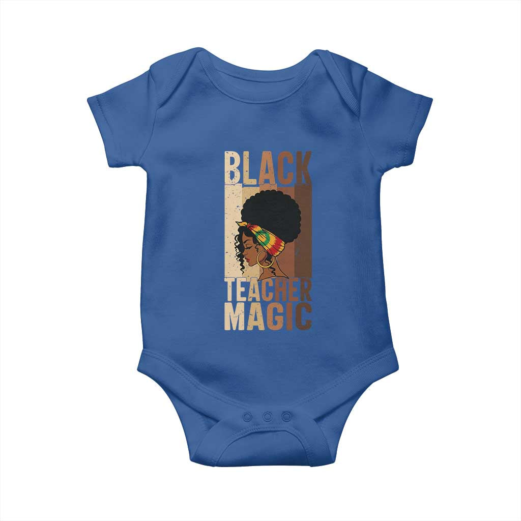 Black Teacher Magic Baby Onesie African American Pride Teacher Life TS12 Royal Blue Print Your Wear