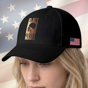 Black Teacher Magic Baseball Cap African American Pride Teacher Life TS12 Print Your Wear