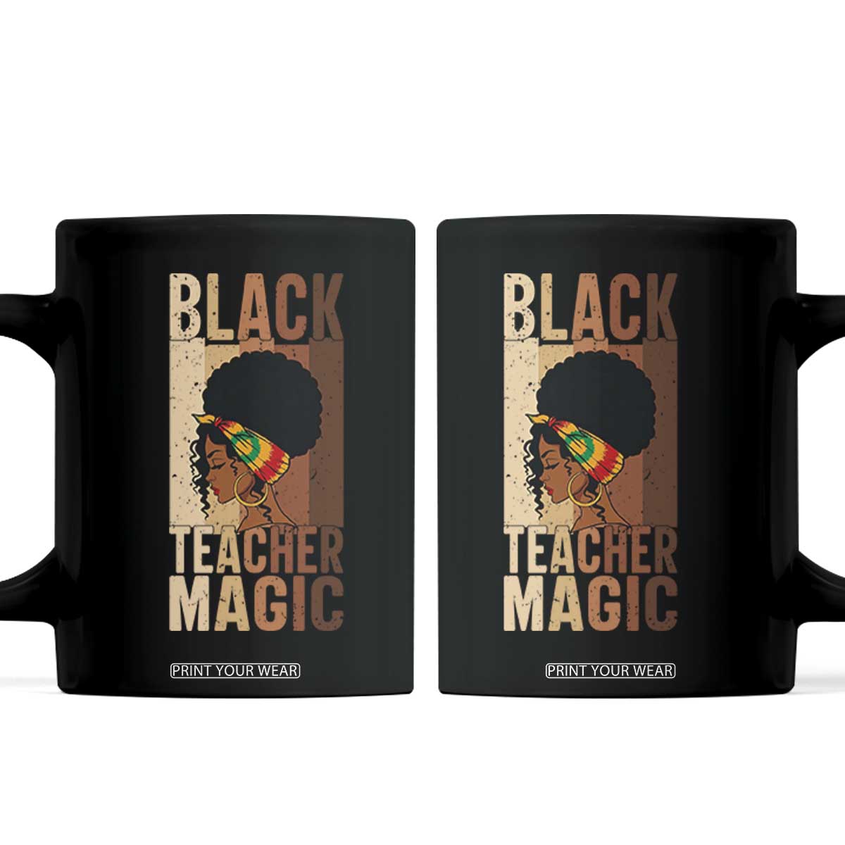 Black Teacher Magic Coffee Mug African American Pride Teacher Life TS12 Black Print Your Wear