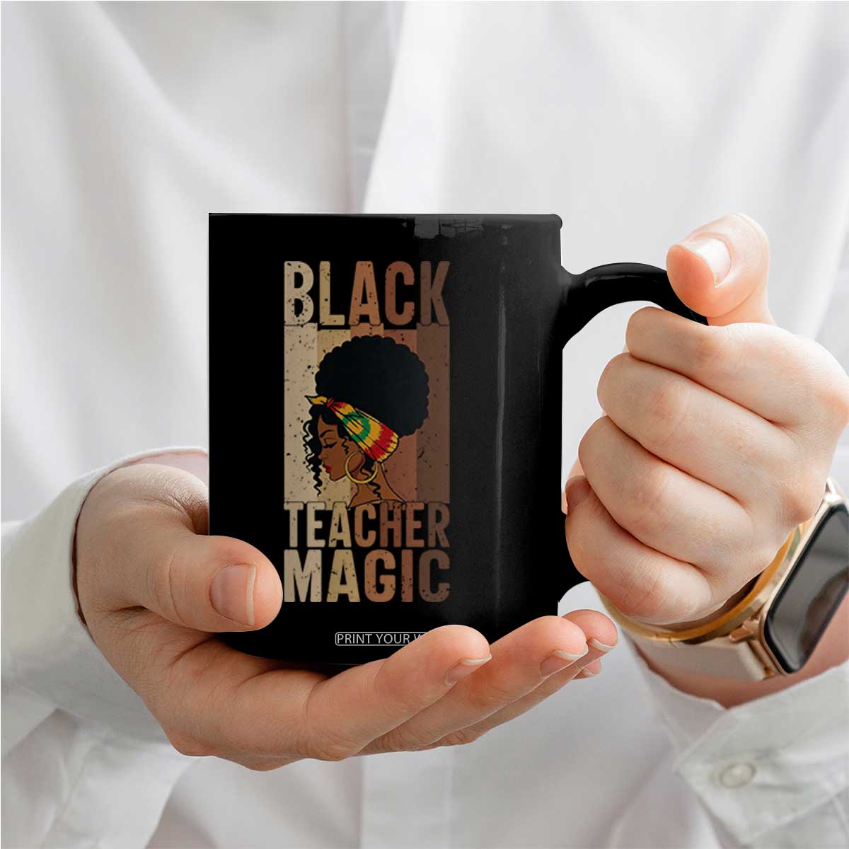 Black Teacher Magic Coffee Mug African American Pride Teacher Life TS12 Print Your Wear