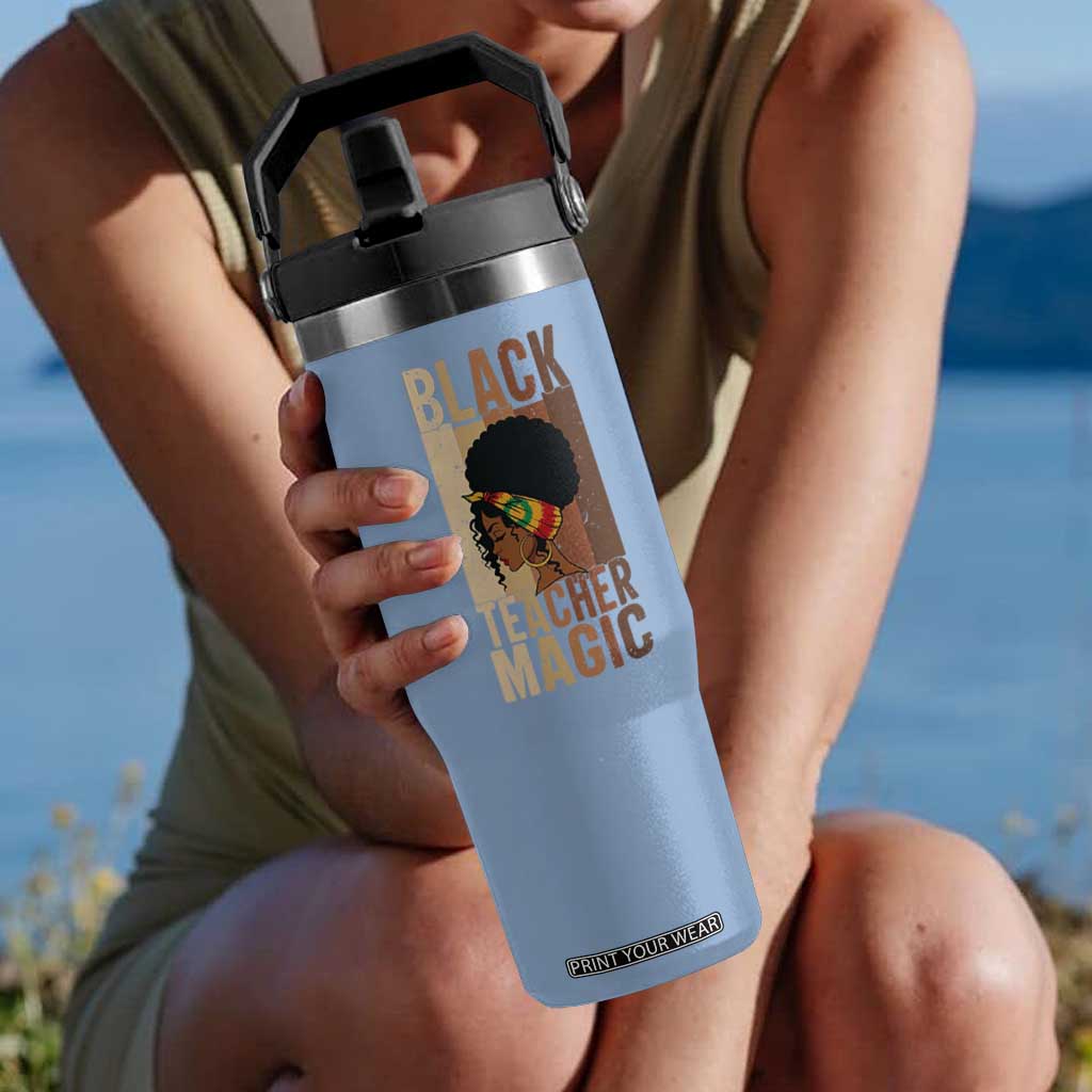 Black Teacher Magic Flip Straw Tumbler African American Pride Teacher Life TS12 One Size: 30 oz Light Blue Print Your Wear