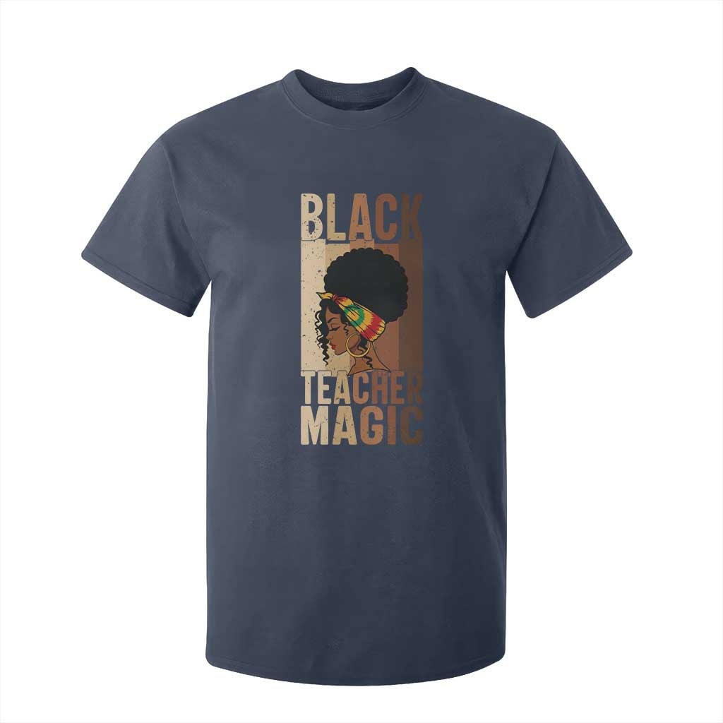 Black Teacher Magic T Shirt For Kid African American Pride Teacher Life TS12 Navy Print Your Wear