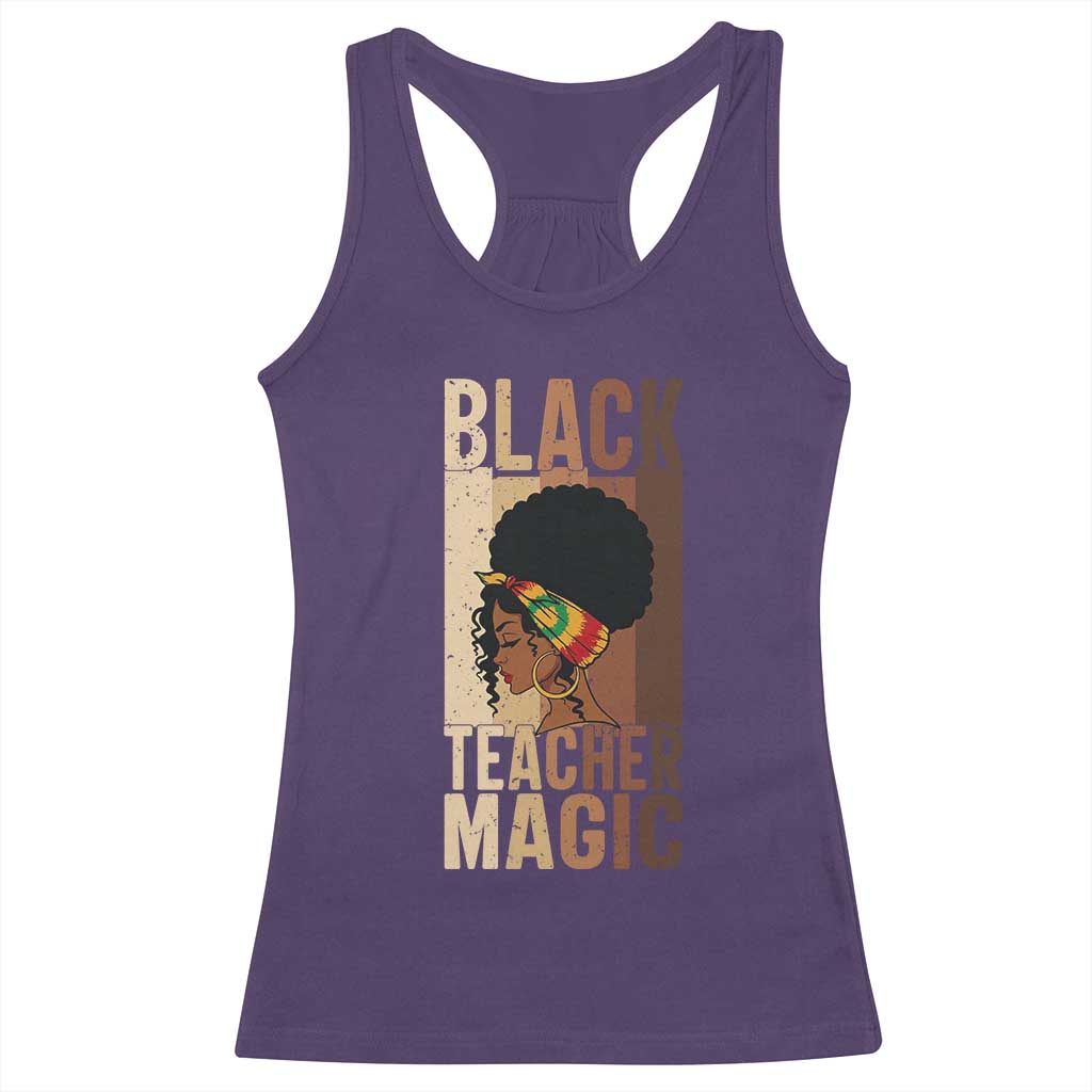 Black Teacher Magic Racerback Tank Top African American Pride Teacher Life TS12 Purple Print Your Wear