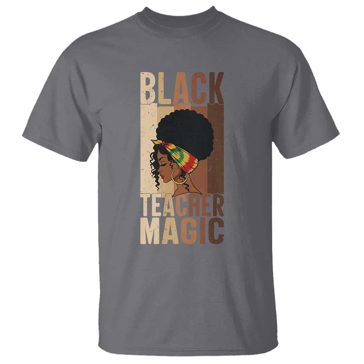 Black Teacher Magic T Shirt African American Pride Teacher Life TS12 Charcoal Print Your Wear