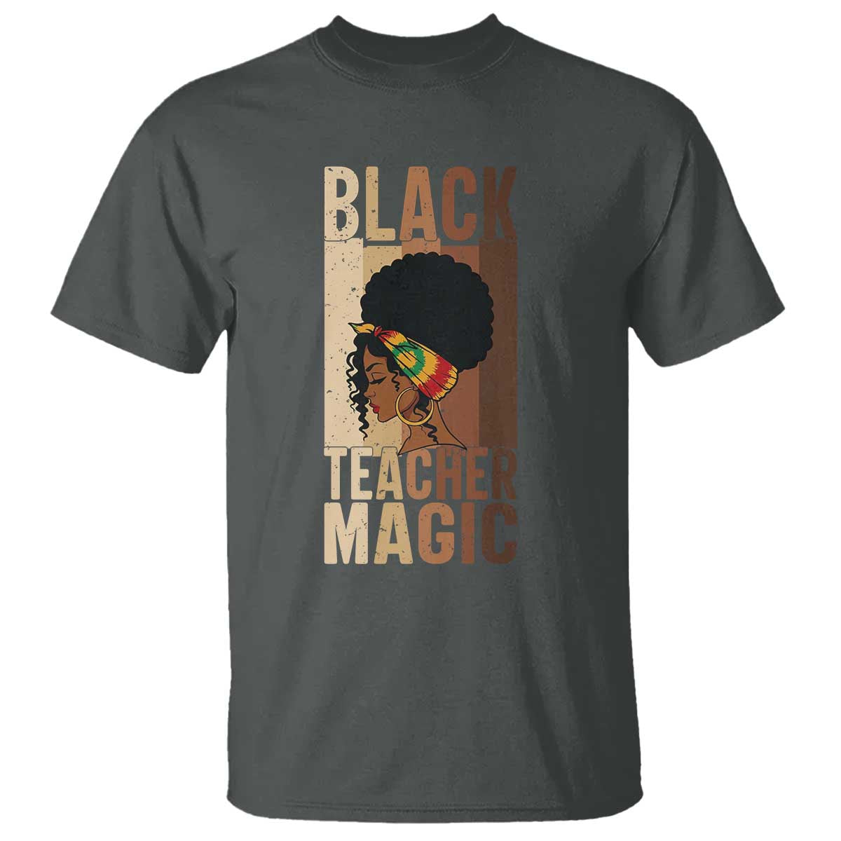 Black Teacher Magic T Shirt African American Pride Teacher Life TS12 Dark Heather Print Your Wear