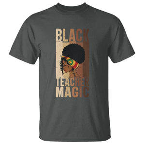 Black Teacher Magic T Shirt African American Pride Teacher Life TS12 Dark Heather Print Your Wear