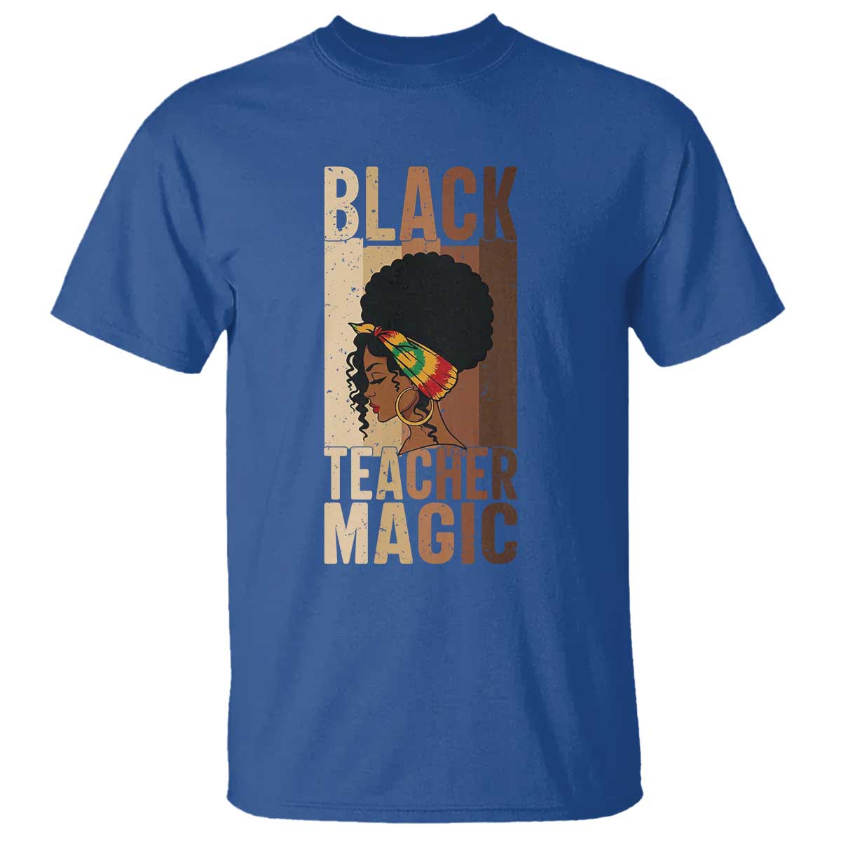 Black Teacher Magic T Shirt African American Pride Teacher Life TS12 Royal Blue Print Your Wear