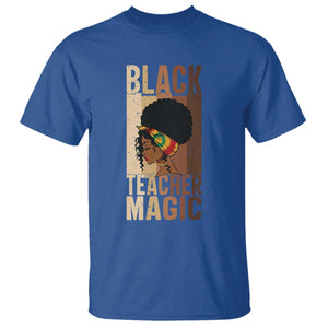 Black Teacher Magic T Shirt African American Pride Teacher Life TS12 Royal Blue Print Your Wear