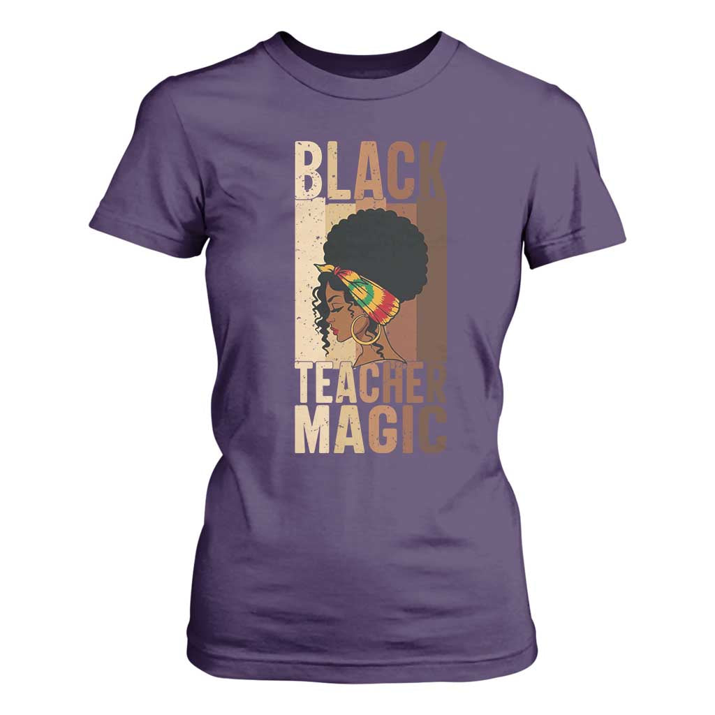 Black Teacher Magic T Shirt For Women African American Pride Teacher Life TS12 Purple Print Your Wear