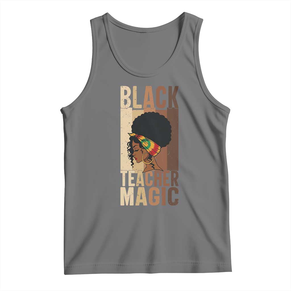 Black Teacher Magic Tank Top African American Pride Teacher Life TS12 Black Heather Print Your Wear
