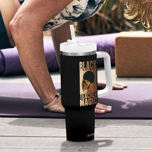 Black Teacher Magic Tumbler With Handle African American Pride Teacher Life TS12 Print Your Wear