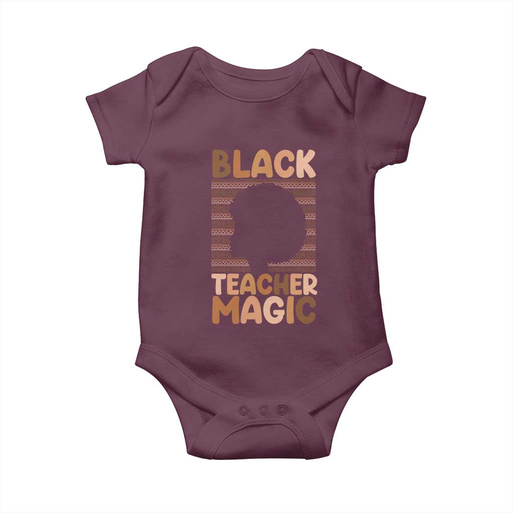 Black Teacher Magic Baby Onesie Empowering African American Pride Teacher Gift TS12 Maroon Print Your Wear