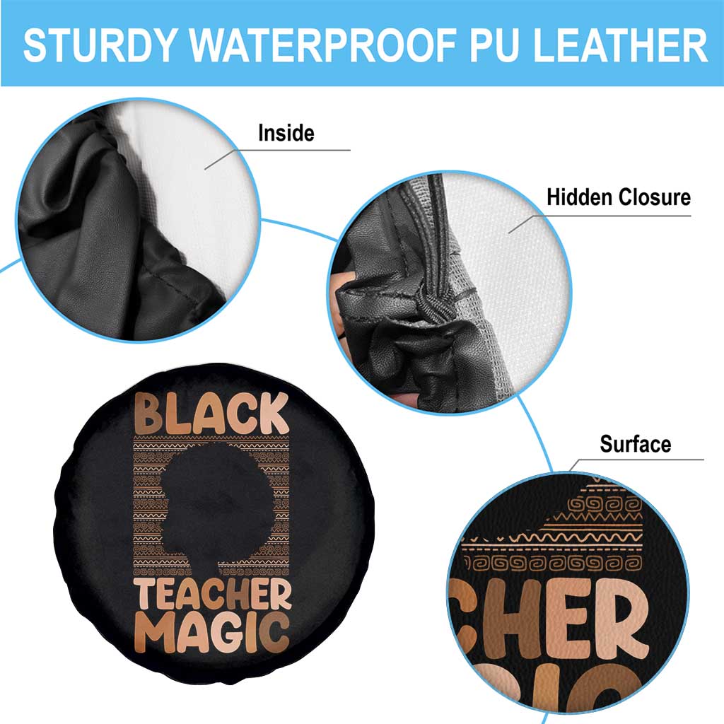Black Teacher Magic Spare Tire Cover Empowering African American Pride Teacher Gift TS12 Print Your Wear