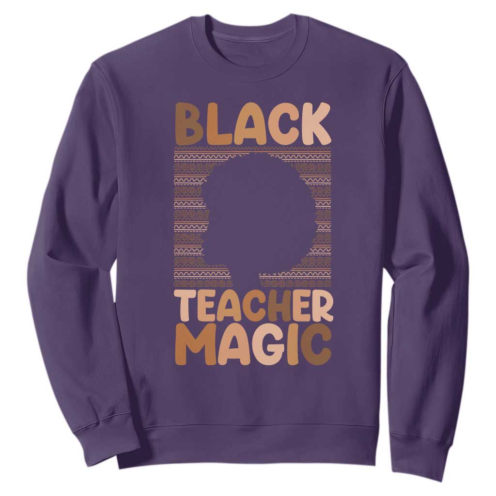 Black Teacher Magic Sweatshirt Empowering African American Pride Teacher Gift TS12 Purple Print Your Wear