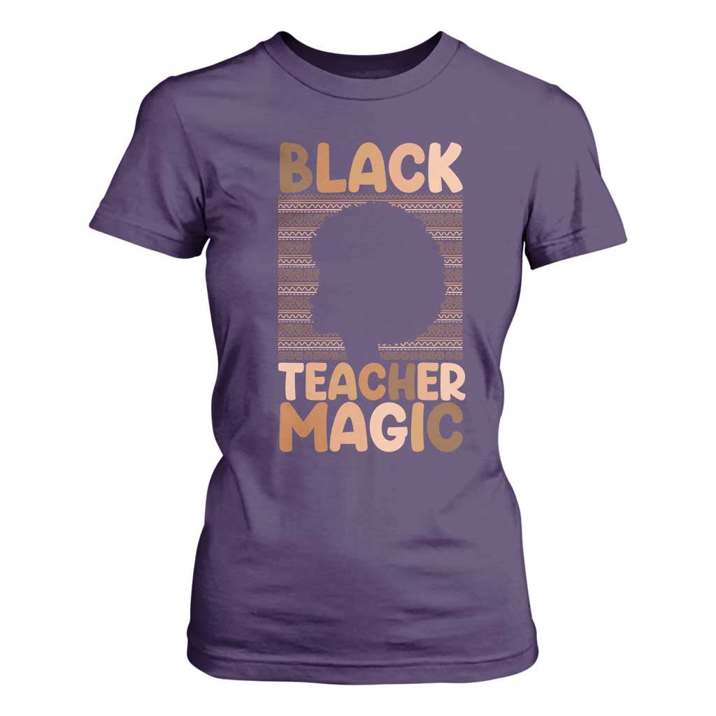 Black Teacher Magic T Shirt For Women Empowering African American Pride Teacher Gift TS12 Purple Print Your Wear