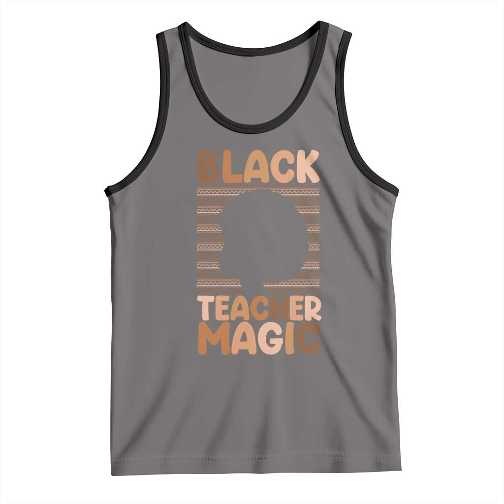 Black Teacher Magic Tank Top Empowering African American Pride Teacher Gift TS12 Deep Heather Black Print Your Wear