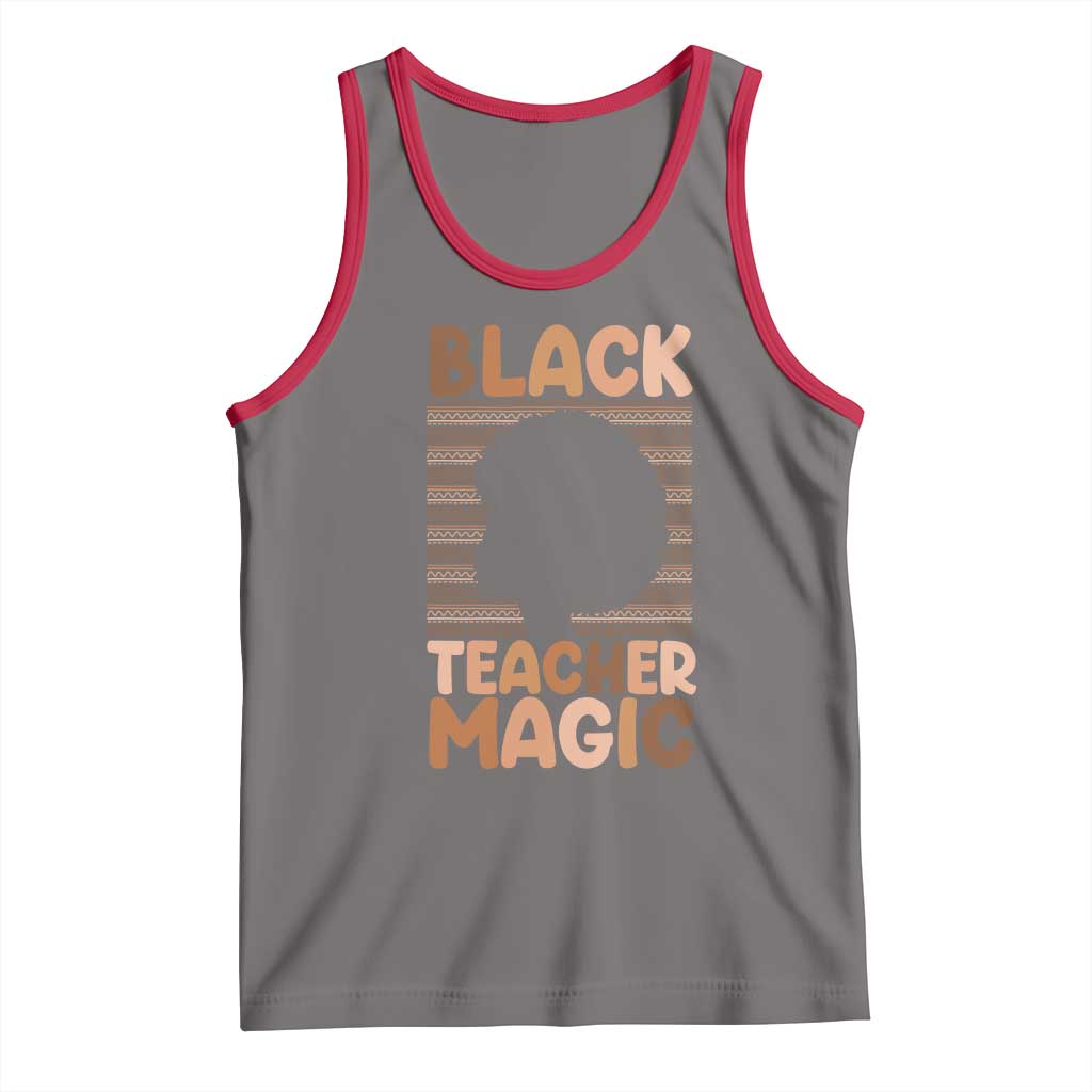Black Teacher Magic Tank Top Empowering African American Pride Teacher Gift TS12 Deep Heather Red Print Your Wear