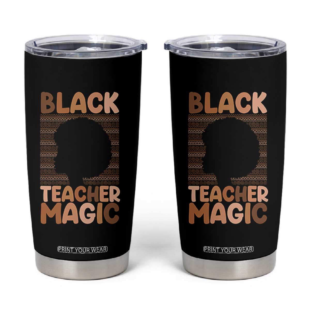Black Teacher Magic Tumbler Cup Empowering African American Pride Teacher Gift TS12 Black Print Your Wear