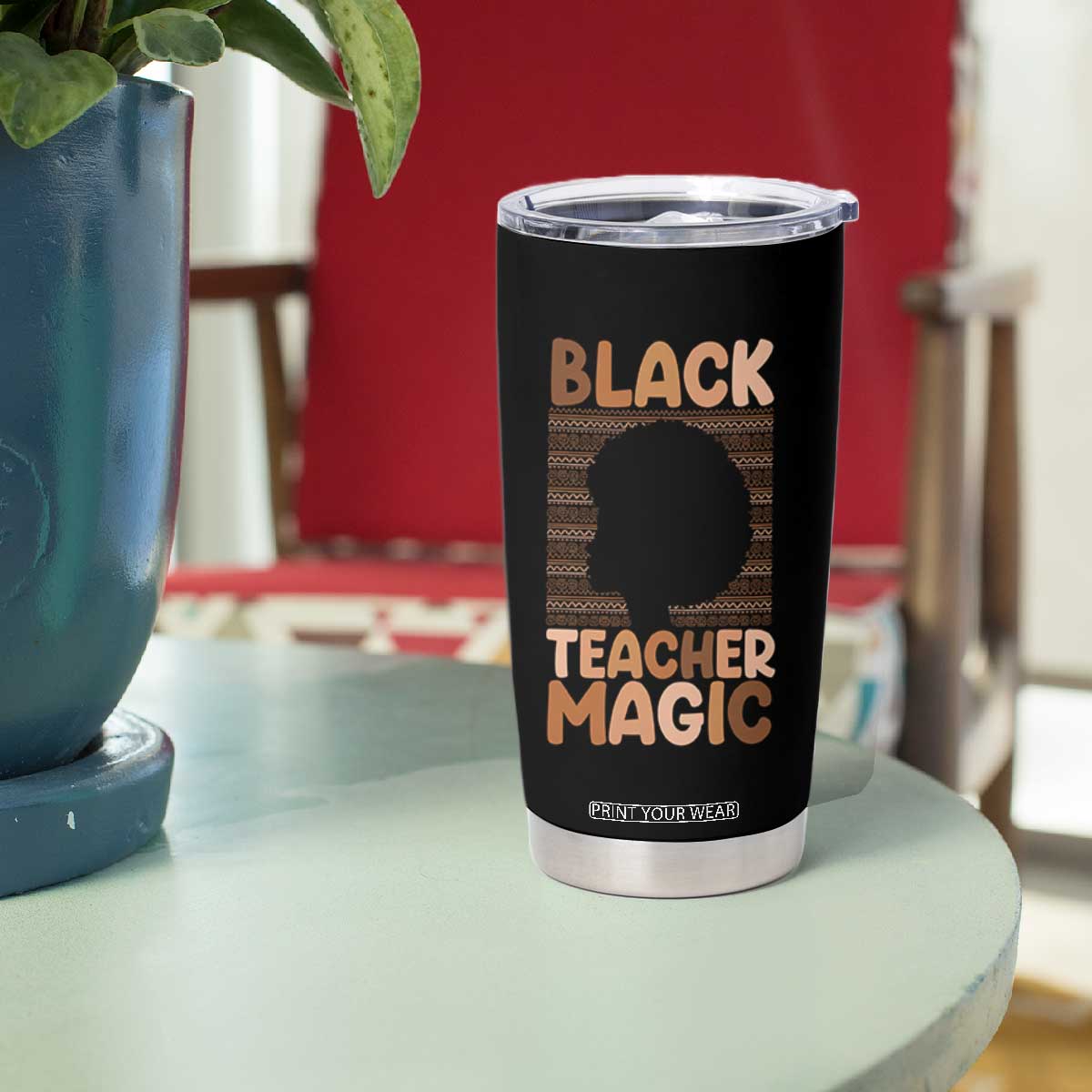 Black Teacher Magic Tumbler Cup Empowering African American Pride Teacher Gift TS12 Print Your Wear