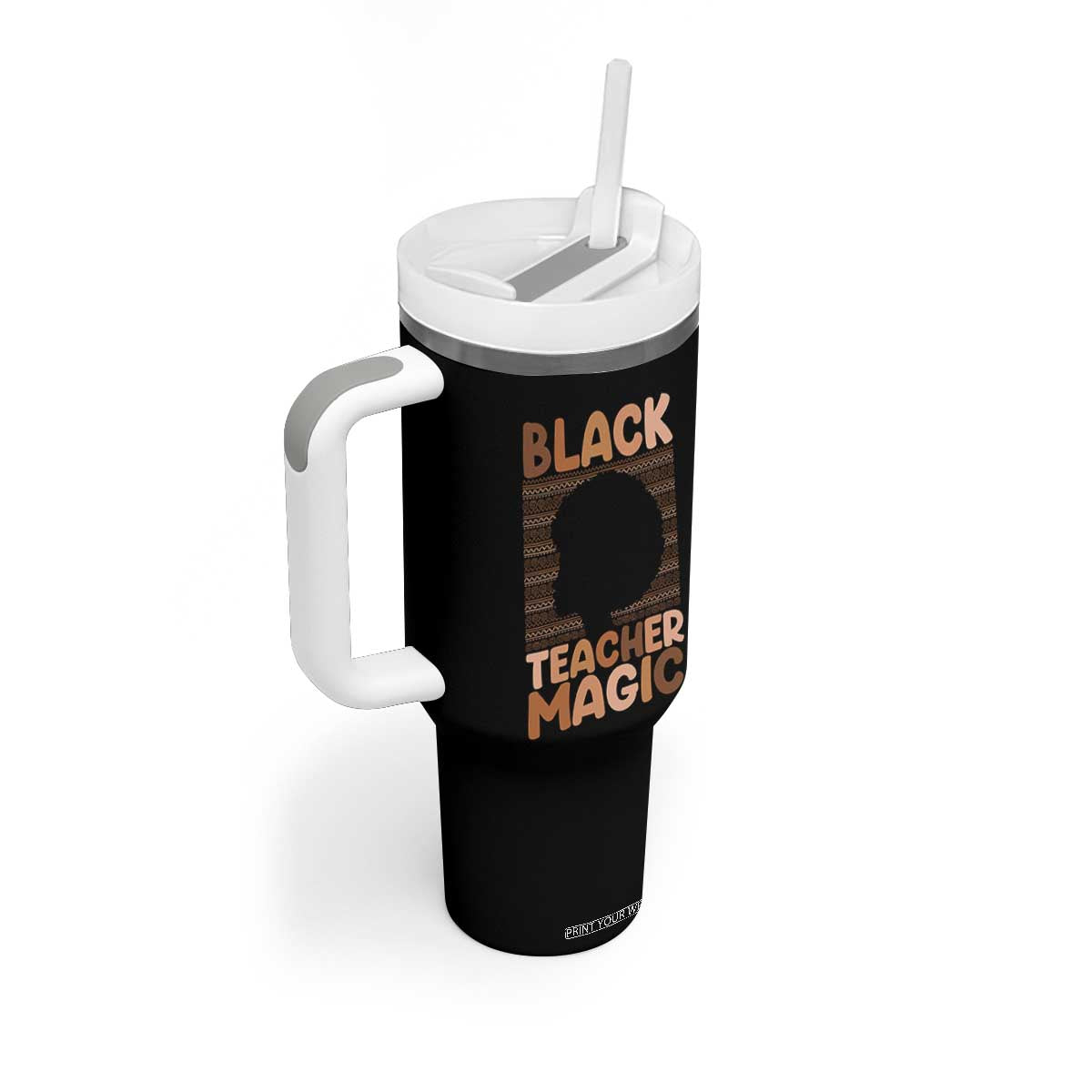 Black Teacher Magic Tumbler With Handle Empowering African American Pride Teacher Gift TS12 Print Your Wear