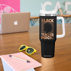 Black Teacher Magic Tumbler With Handle Empowering African American Pride Teacher Gift TS12 Print Your Wear