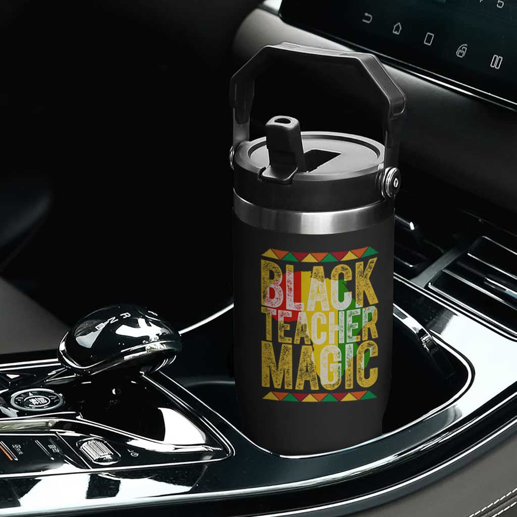 Black History Month Gift Flip Straw Tumbler Black Teacher Magic TS12 Print Your Wear