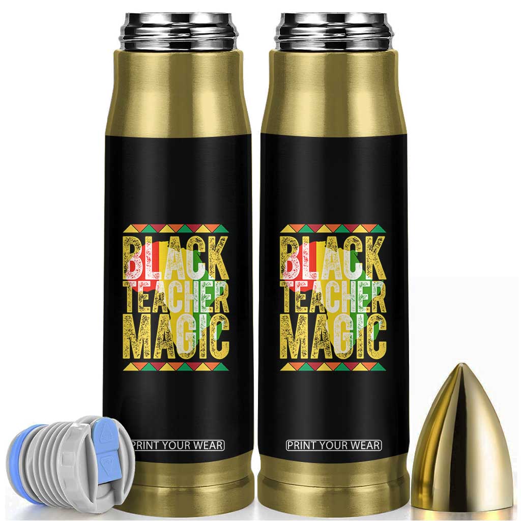 Black History Month Gift Bullet Tumbler Black Teacher Magic TS12 Black Print Your Wear
