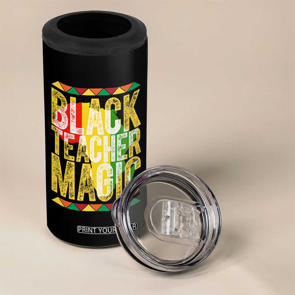 Black History Month Gift 4 in 1 Can Cooler Tumbler Black Teacher Magic TS12 Print Your Wear