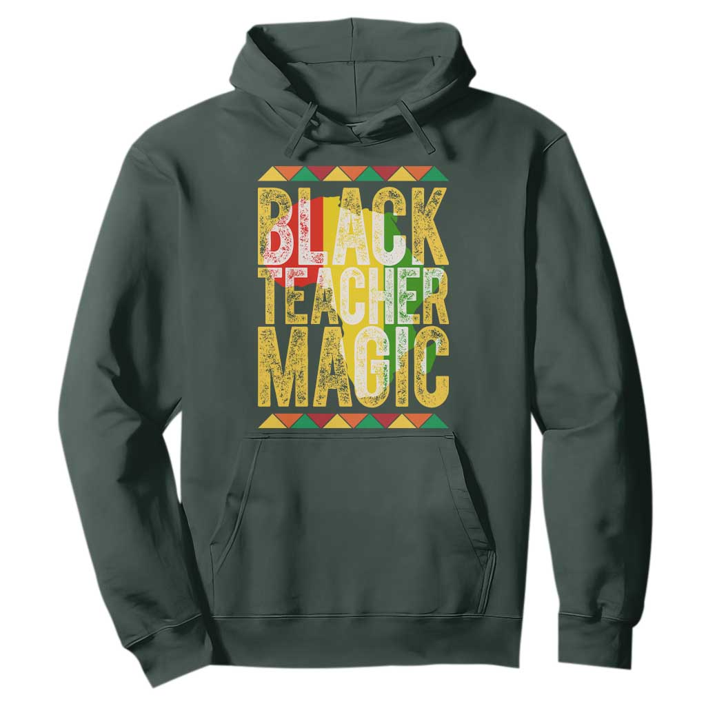 Black History Month Gift Hoodie Black Teacher Magic TS12 Dark Forest Green Print Your Wear