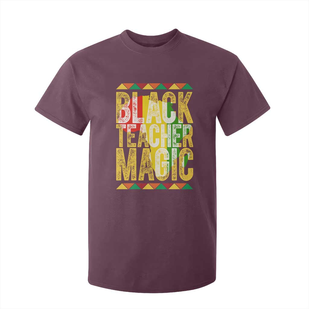 Black History Month Gift T Shirt For Kid Black Teacher Magic TS12 Maroon Print Your Wear