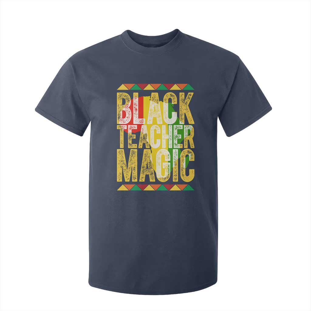 Black History Month Gift T Shirt For Kid Black Teacher Magic TS12 Navy Print Your Wear