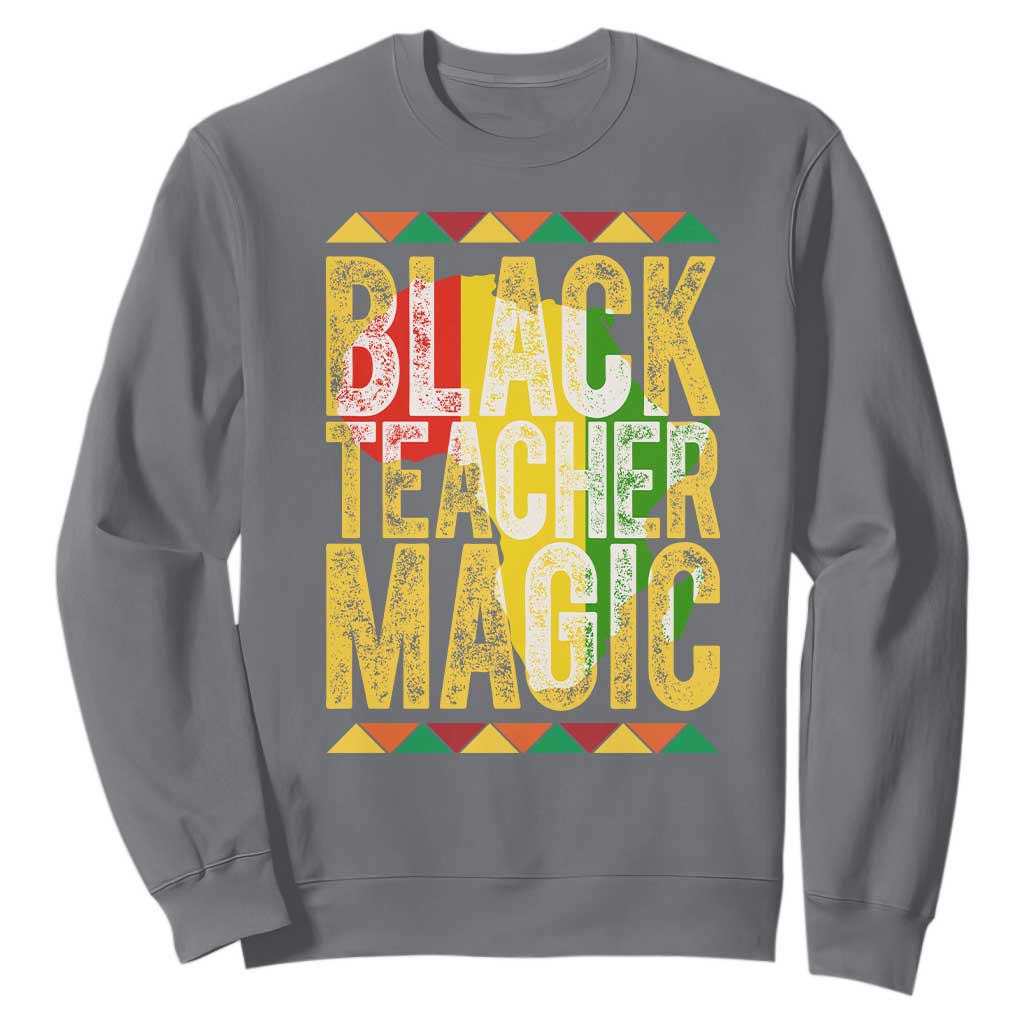 Black History Month Gift Sweatshirt Black Teacher Magic TS12 Charcoal Print Your Wear
