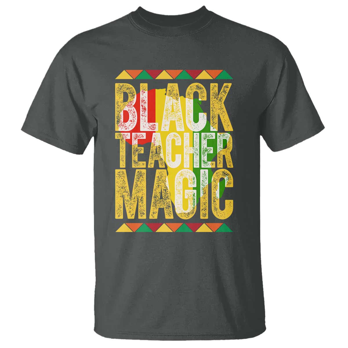 Black History Month Gift T Shirt Black Teacher Magic TS12 Dark Heather Print Your Wear