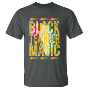 Black History Month Gift T Shirt Black Teacher Magic TS12 Dark Heather Print Your Wear