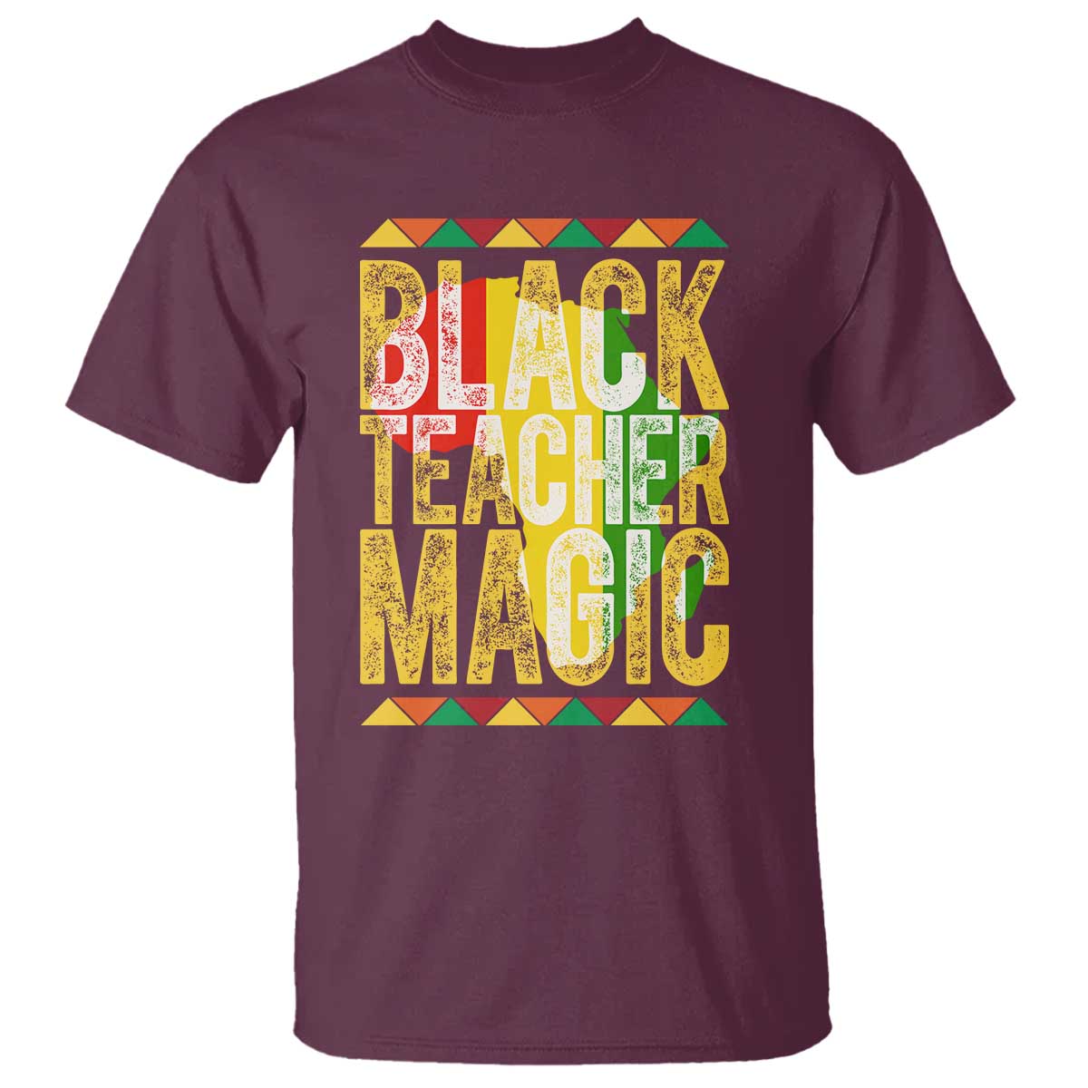 Black History Month Gift T Shirt Black Teacher Magic TS12 Maroon Print Your Wear
